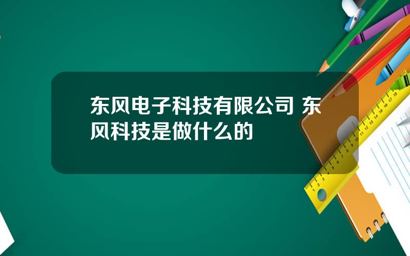 东风电子科技有限公司 东风科技是做什么的